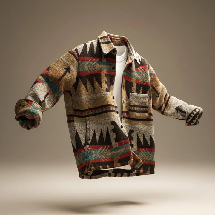 Patterned Wool Blend Jacket For Men