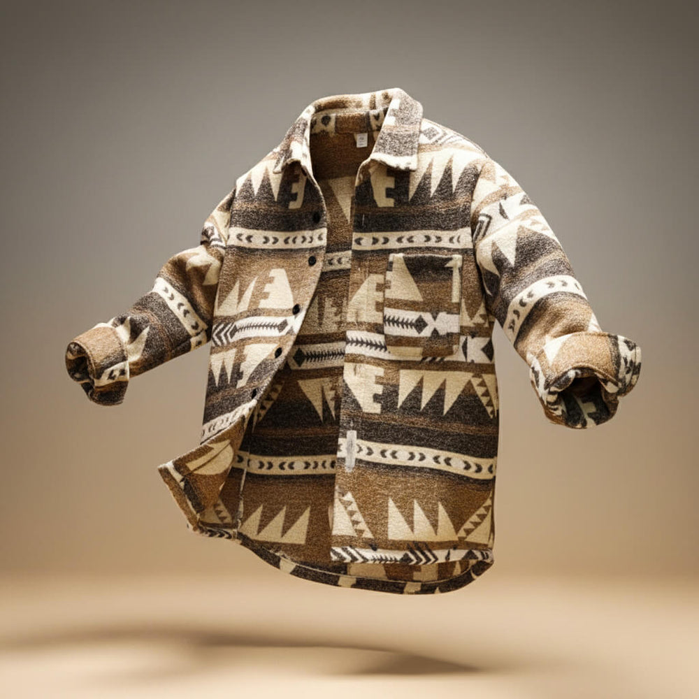 Patterned Wool Blend Jacket For Men