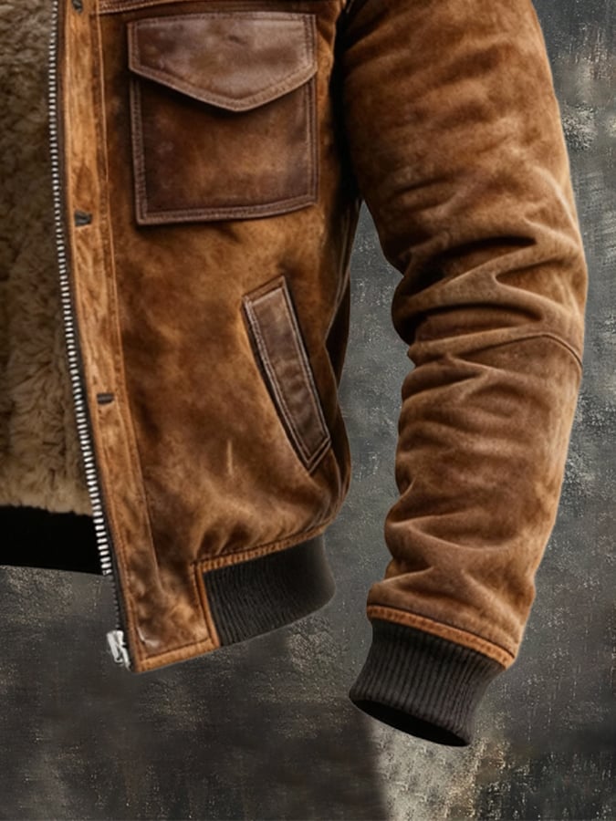 Sherpa Lined Zip Jacket For Men