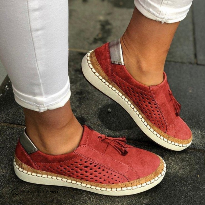 Perforated Slip-On Shoes For Women