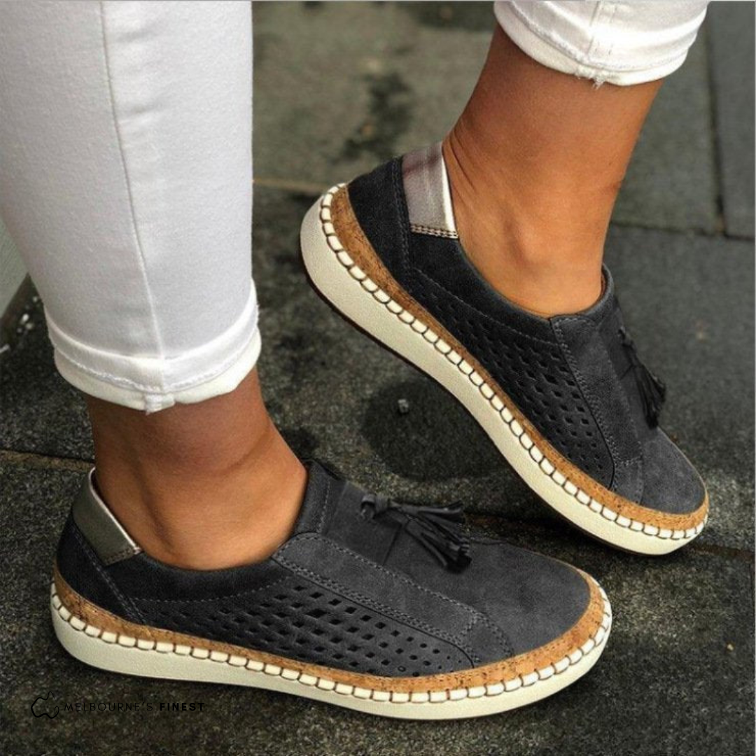 Perforated Slip-On Shoes For Women