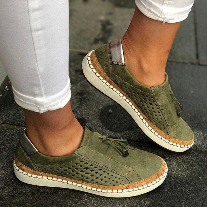 Perforated Slip-On Shoes For Women