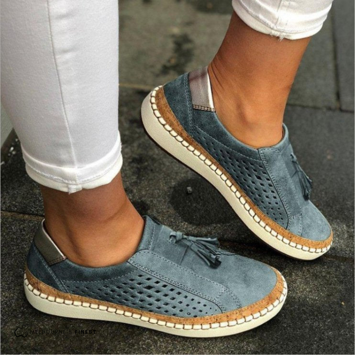 Perforated Slip-On Shoes For Women