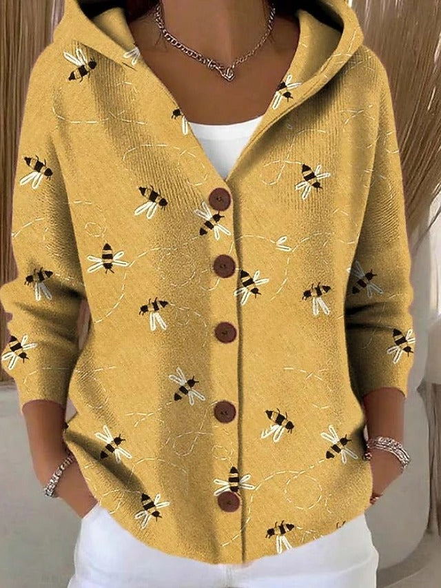 Hooded Button-Front Cardigan For Women
