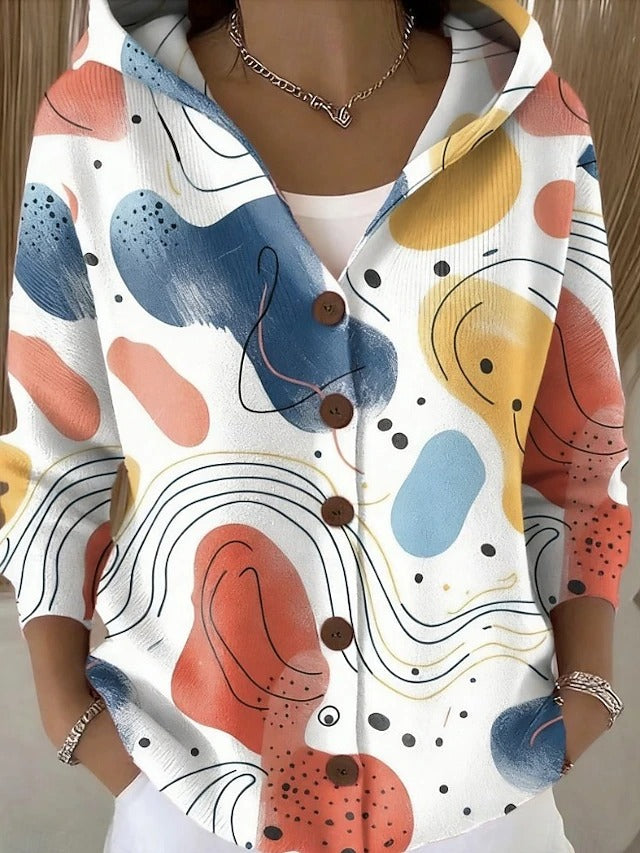 Hooded Button-Front Cardigan For Women