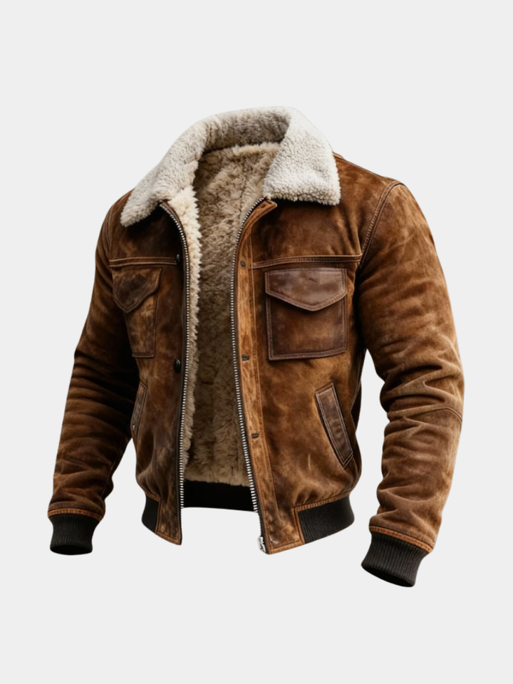 Sherpa Lined Zip Jacket For Men