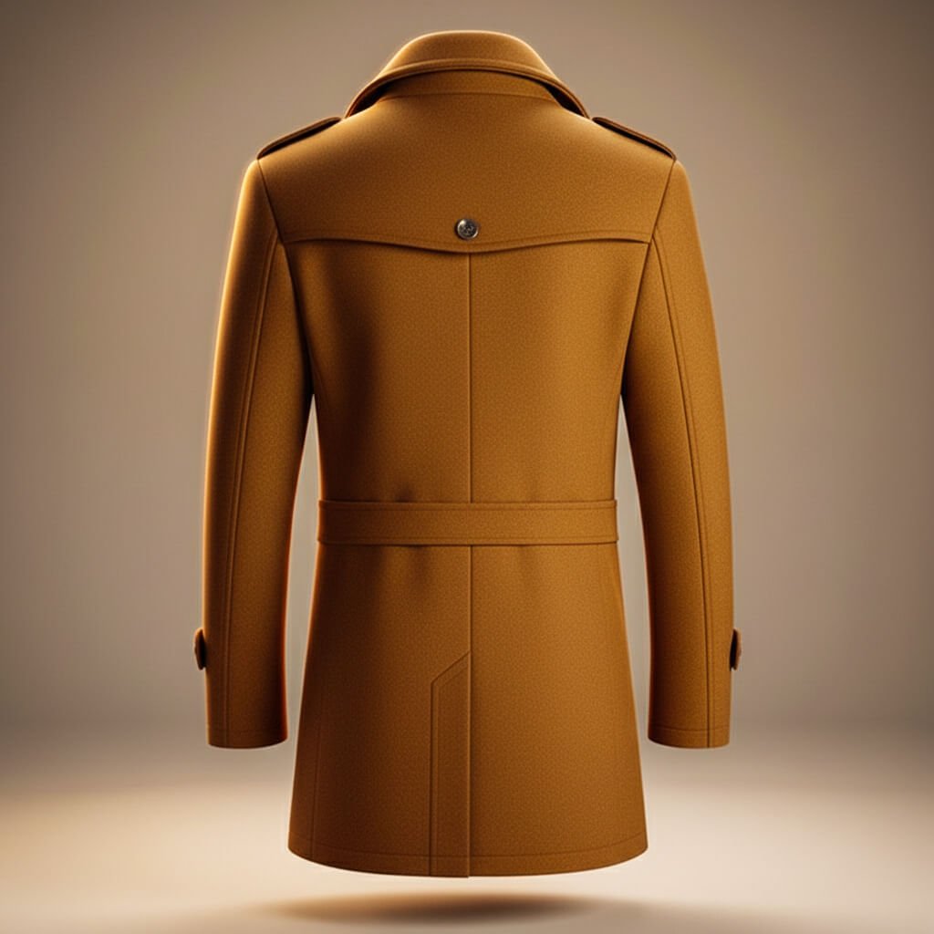 Virgin Wool Blend Coat For Men