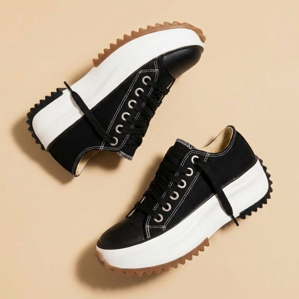 Canvas Platform Sneakers For Women