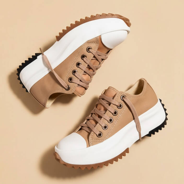Canvas Platform Sneakers For Women