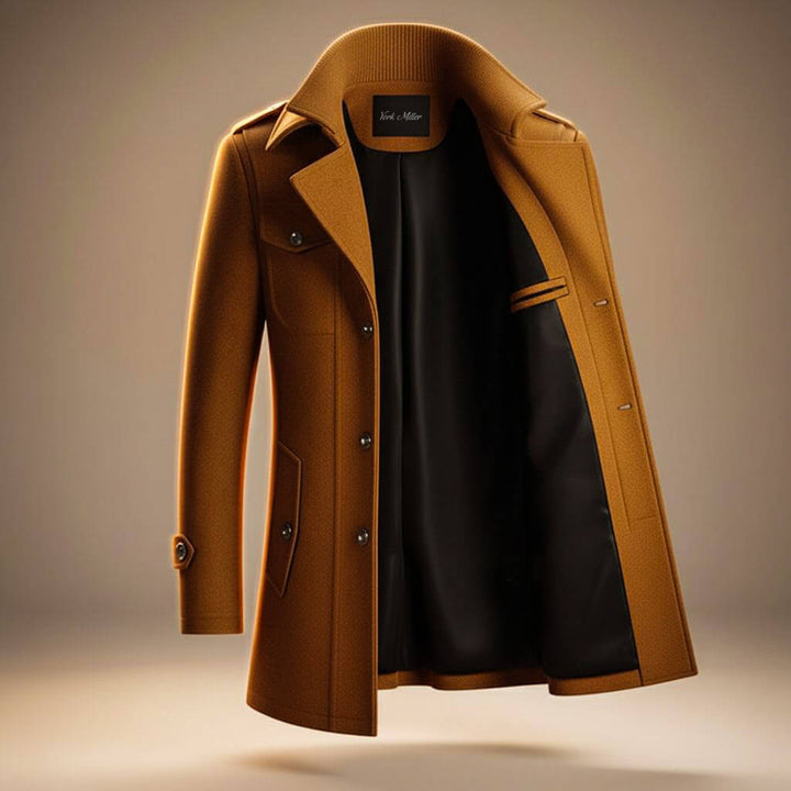 Virgin Wool Blend Coat For Men