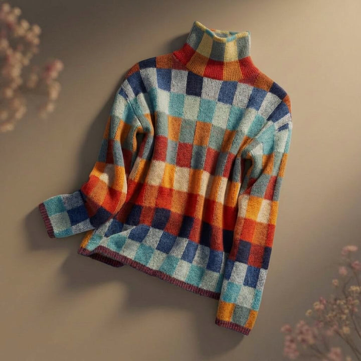 Checkered Merino Sweater For Women