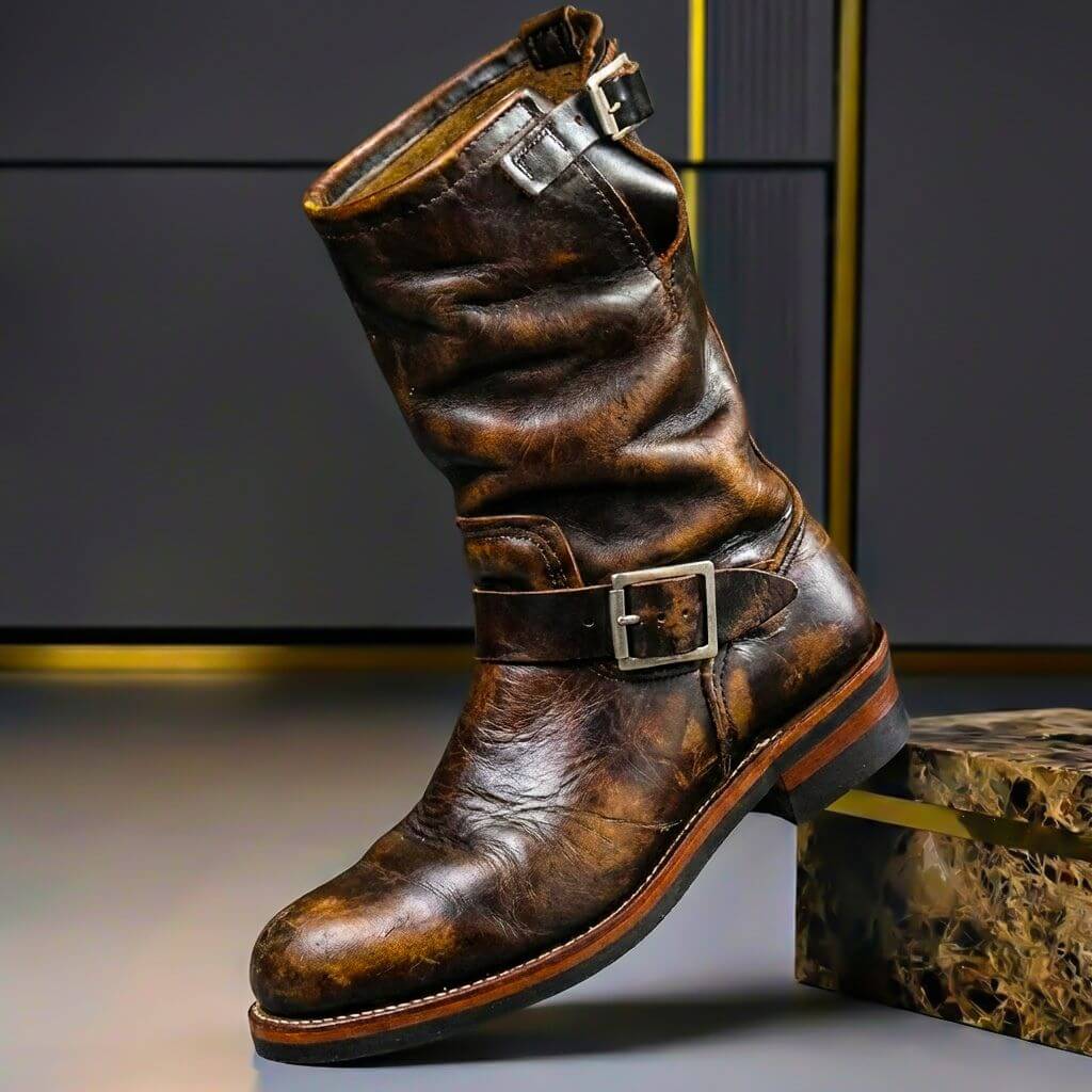 Retro Buckle Boots For Men