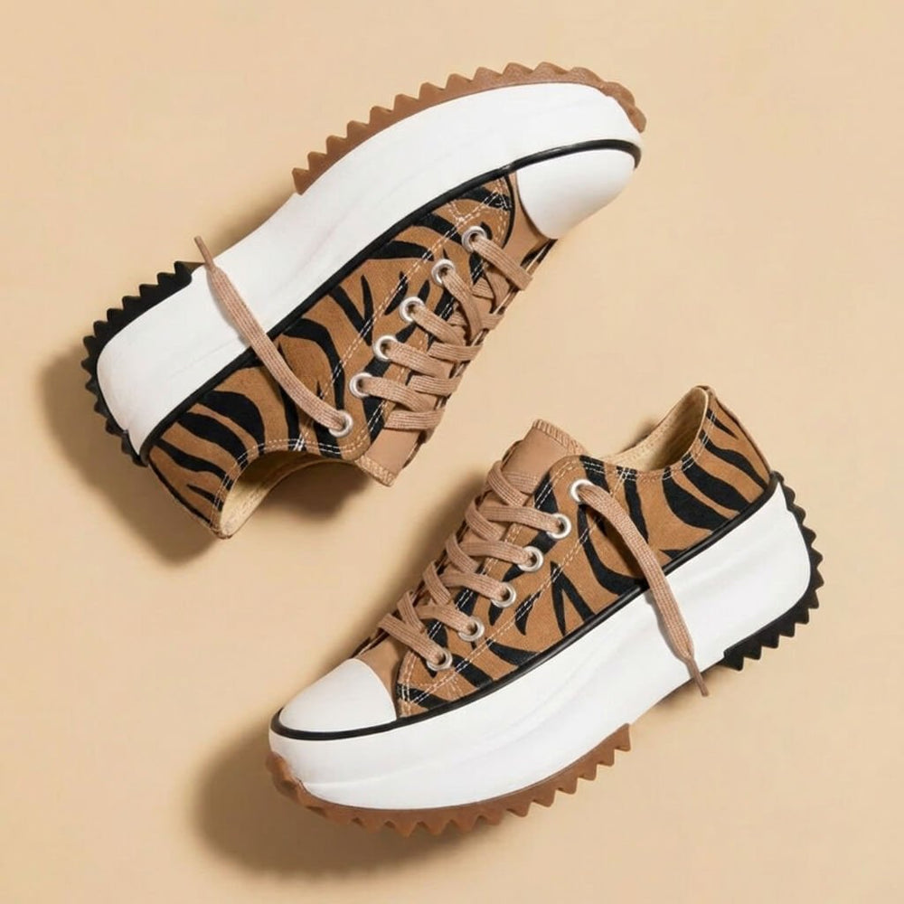 Canvas Platform Sneakers For Women