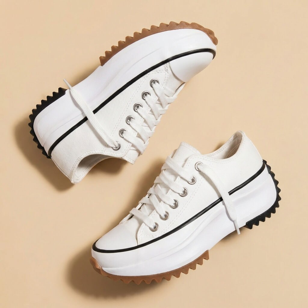 Canvas Platform Sneakers For Women